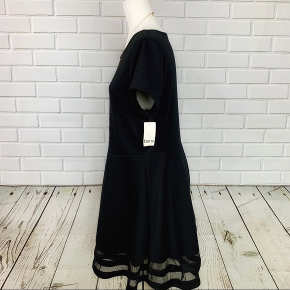 🔥BAR III🔥FIT AND FLARE BLACK MESH DRESS SIZE XS NWT - Picture 3 of 5